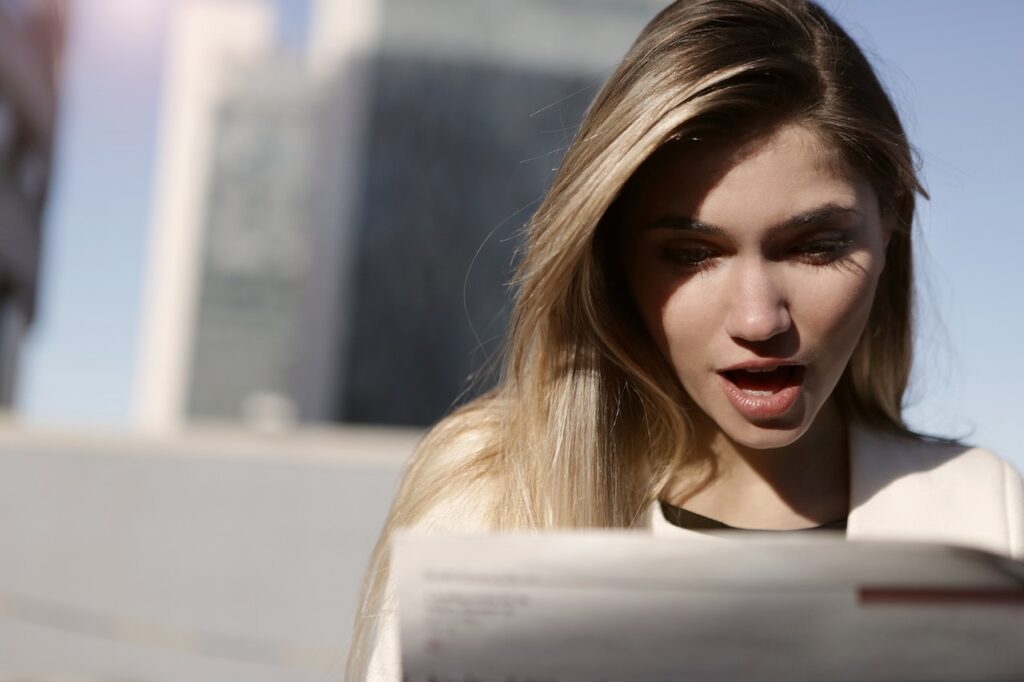 reading a plot twist - Photo by Andrea Piacquadio for Pexels